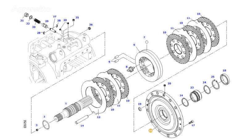 Wał hamulca tarczowego 411151150051 other brake system spare part for Fendt 414 Vario wheel tractor