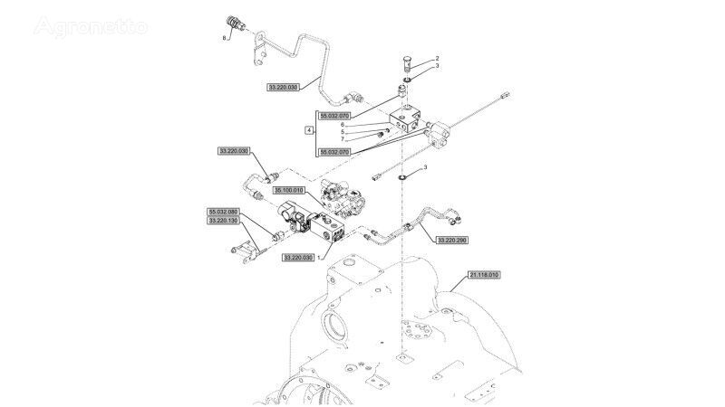 47584632 pneumatic crane for New Holland T6090  wheel tractor