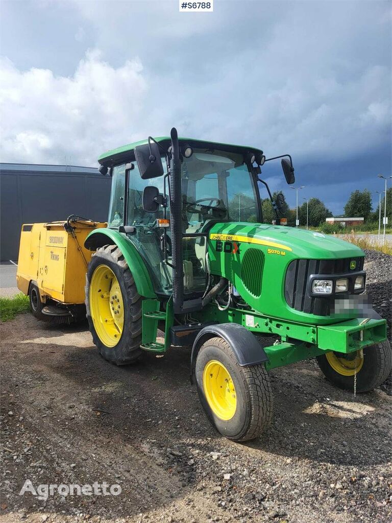 John Deere 5070M with Brodway Viking Sweeper wheel tractor